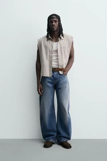 Рубашка-топ Boxy Fit в клетку- Заказать в России