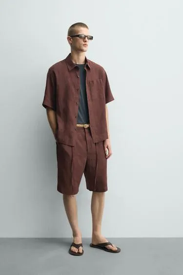 Рубашка Relaxed Fit из смеси льна- Заказать в России