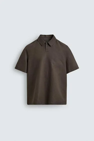 Поло Regular Fit из конопли и хлопка- Заказать в России