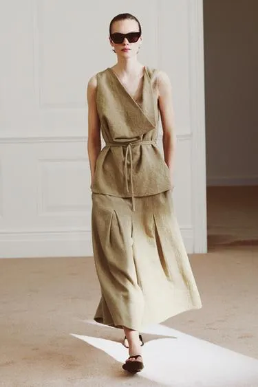 Топ из льна с поясом — Zw Collection- Заказать в России