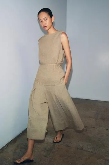 Топ с поясом из коллекции zw из льняно-вискозной смеси- Заказать в России