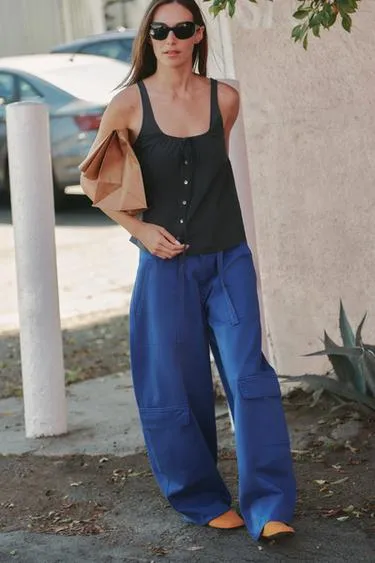 Топ из поплина с пуговицами