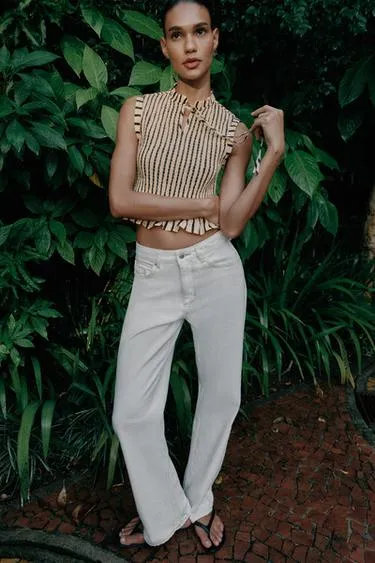 Топ в полоску с жаткой