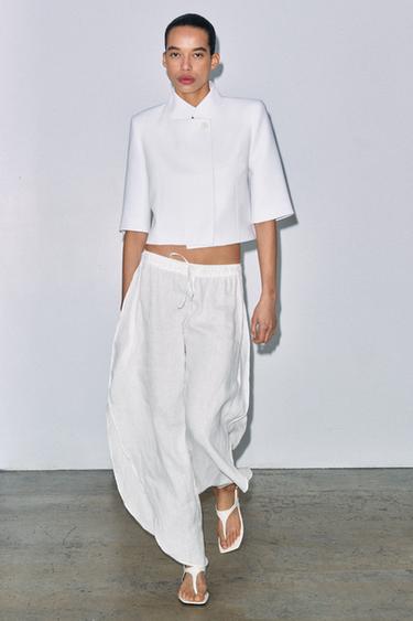 Zara Укороченный блейзер с короткими рукавами — ZW COLLECTION
