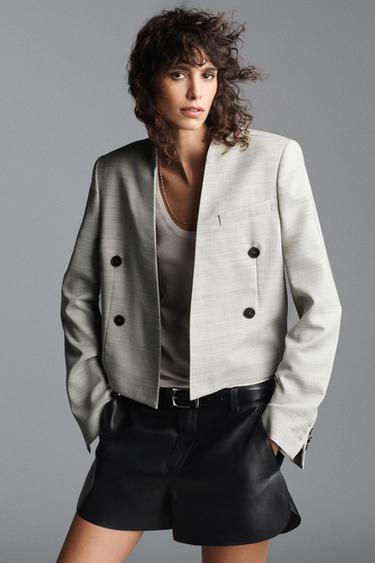 Zara Куртка-блейзер укороченная коллекции ZW LIMITED EDITION купить с доставкой.