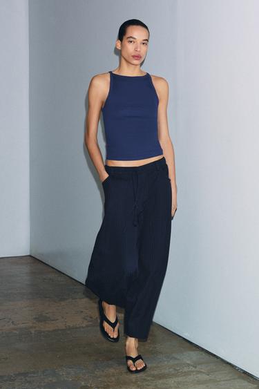 Zara Брюки из ткани «ёлочка» — ZW COLLECTION