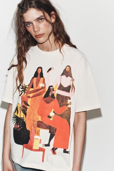 Zara Футболка с принтом MANUJA WALDIA купить с доставкой.