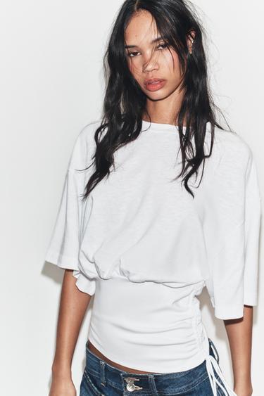 Zara Топ из фламе с поясом