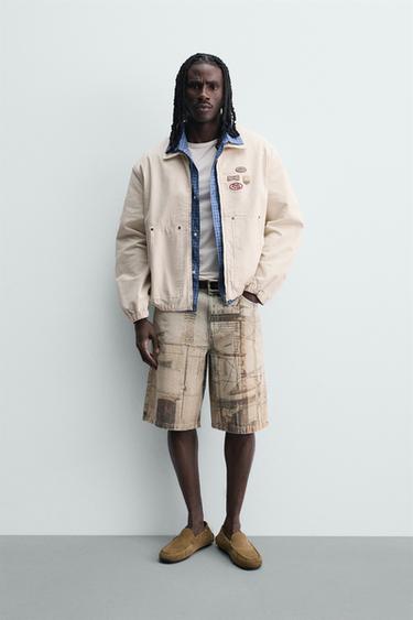 Куртка свободного кроя с нашивками