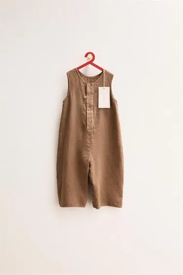 Zara Timeless - длинный комбинезон из 100% льна
