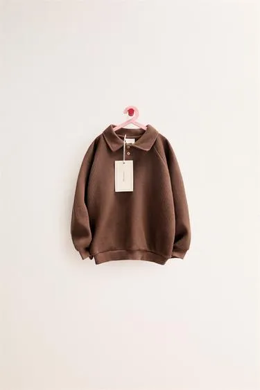 Zara Timeless - толстовка-поло в рубчик- Заказать в России