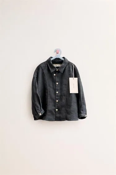 Zara «Timeless» — куртка-рубашка из 100% льна- Заказать в России