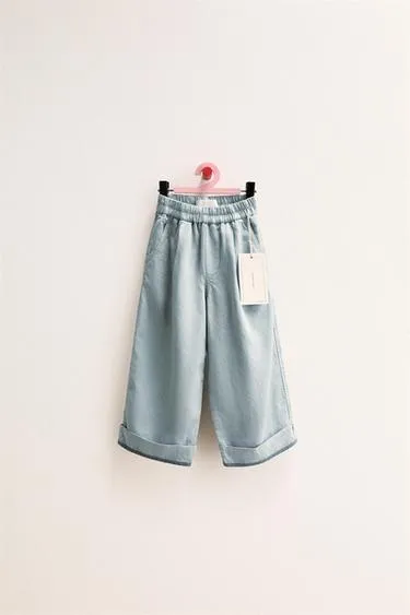 Брюки Zara Timeless из льна с контрастным краем