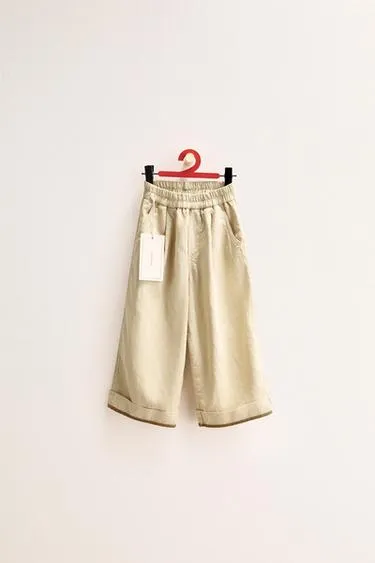 Брюки Zara Timeless из льна с контрастной отделкой