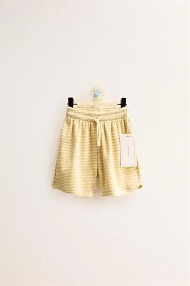 Zara Timeless — шорты из махровой ткани в полоску- Заказать в России