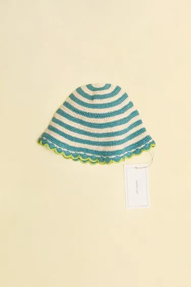 Zara Timeless - вязаная шапка крючком в полоску- Заказать в России