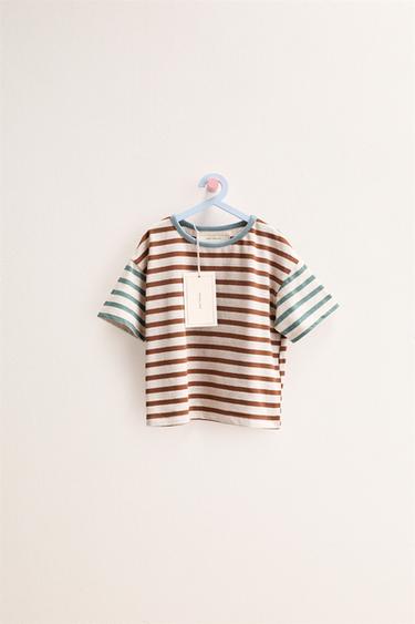 Zara ZARA «TIMELESS» - футболка в полоску из хлопка и льна