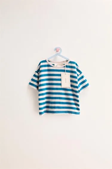 Zara Timeless - футболка в полоску из хлопка и льна