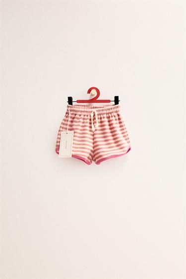 Zara ZARA «TIMELESS» — шорты из махровой ткани в полоску купить с доставкой.