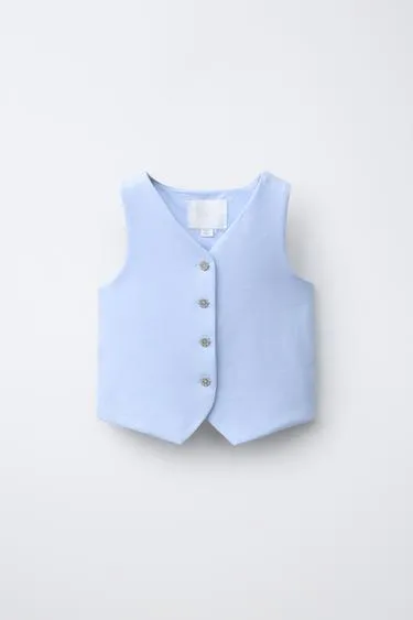 Жилет с декоративными пуговицами- Заказать в России