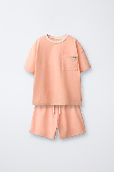 Zara 6-14 лет/однотонная пижама с карманом