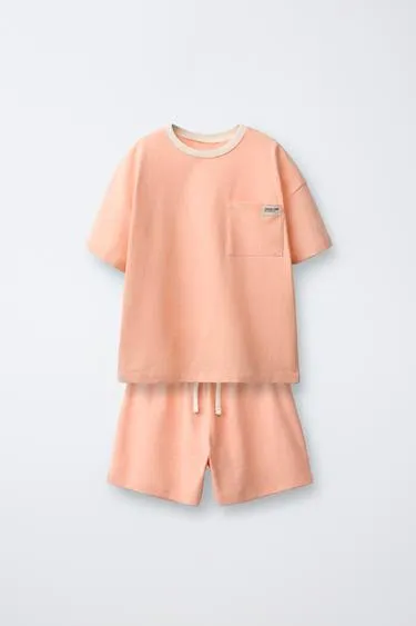 6-14 лет/однотонная пижама с карманом