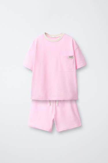 Zara 6-14 лет/однотонная пижама с карманом