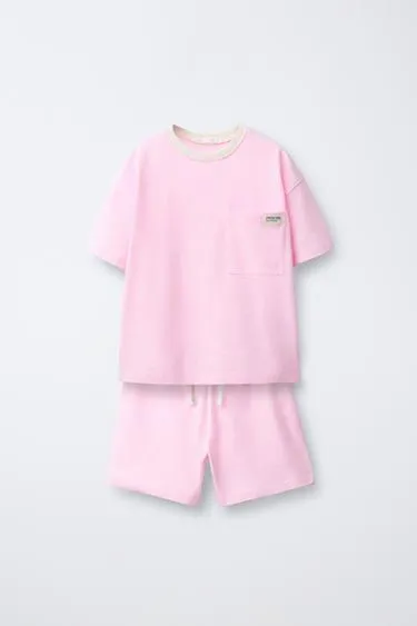 6-14 лет/однотонная пижама с карманом