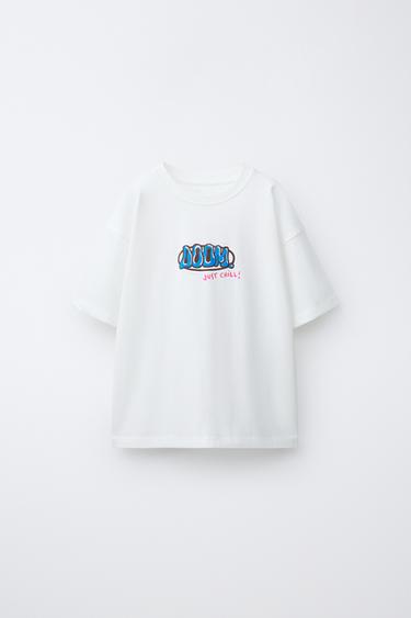 Футболка с принтом вулкан- Заказать в России