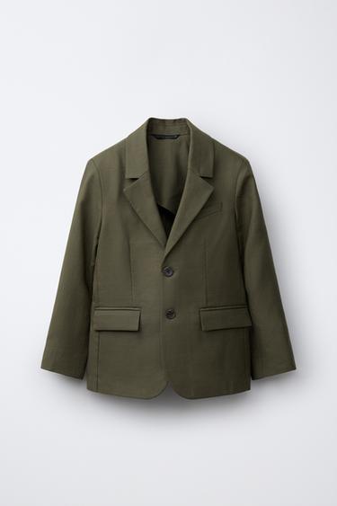 Zara Костюмный блейзер из хлопка и льна купить с доставкой.