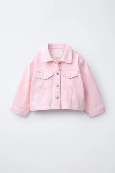 Куртка из саржи с вышивкой «сердца»- Заказать в России