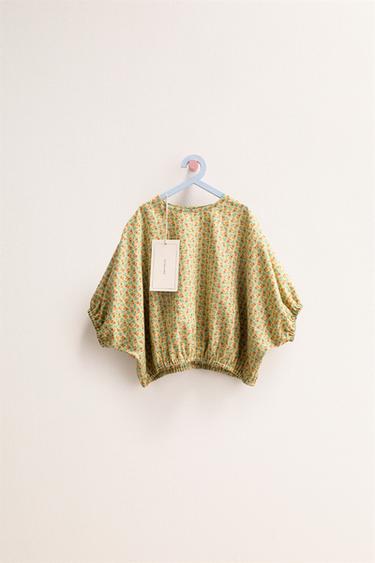 Zara ZARA «TIMELESS» — топ оверсайз с цветочным принтом из льна
