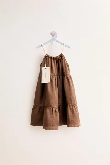 Zara «Timeless» — платье из 100% льна с панелями- Заказать в России