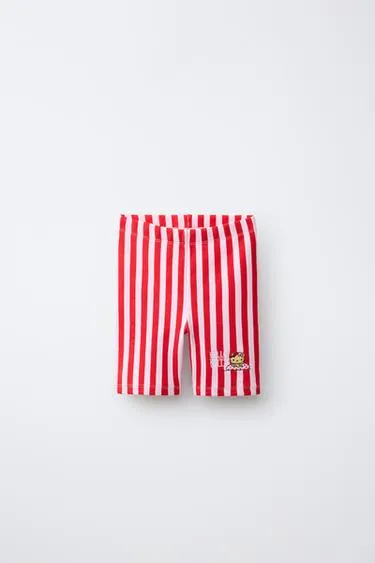 Леггинсы-велосипедки в полоску с вышивкой Hello Kitty ©- Заказать в России