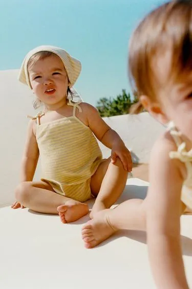 Zara Timeless - полосатый ромпер из махровой ткани- Заказать в России