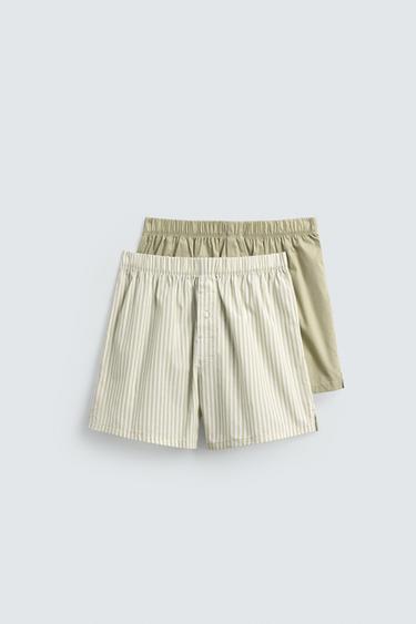 Zara Набор из двух трусов-боксеров из поплина купить с доставкой.