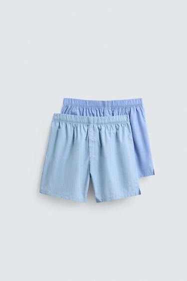 Zara Набор из двух трусов-боксеров из поплина купить с доставкой.