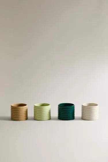 Набор керамических колец для салфеток с рельефным дизайном (набор из 4)- Заказать в России