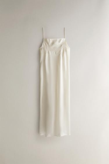 Zara Длинное ночное платье из атласа