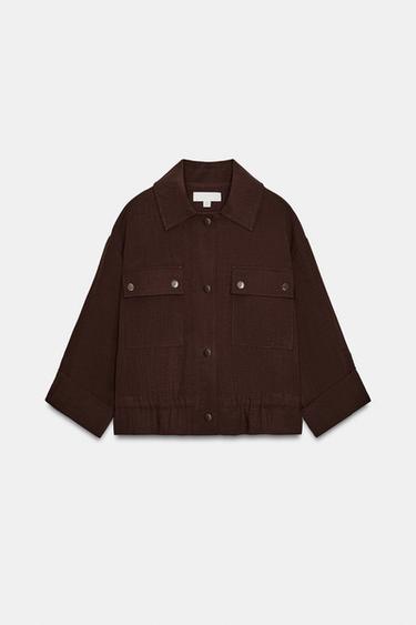 Zara Короткая куртка с подвернутыми рукавами