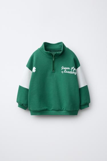 Zara Толстовка с текстовым принтом и трилистником