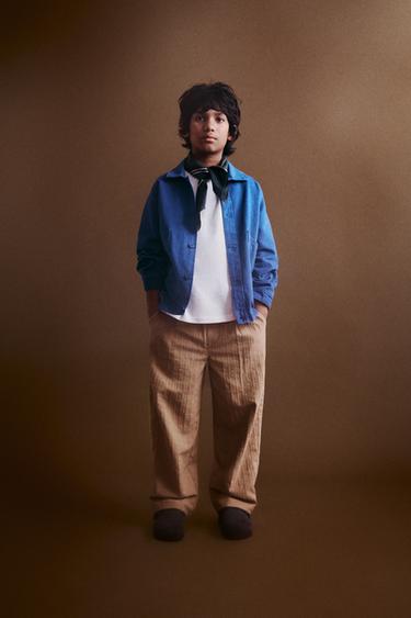 Zara Брюки прямого кроя с защипами и рельефной тканью