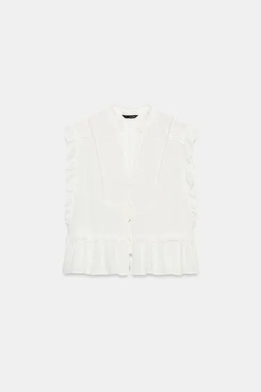 Топ с вышивкой и воланами- Заказать в России