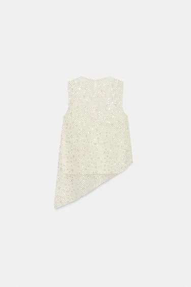 Красный топ с пайетками