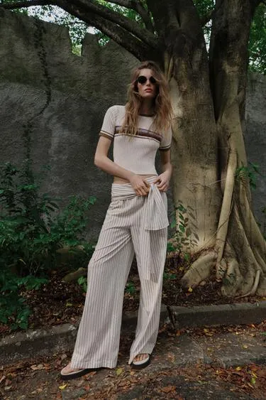 Топ в стиле рустик в полоску- Заказать в России