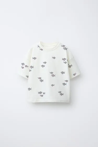 Футболка с принтом «рыбы»- Заказать в России