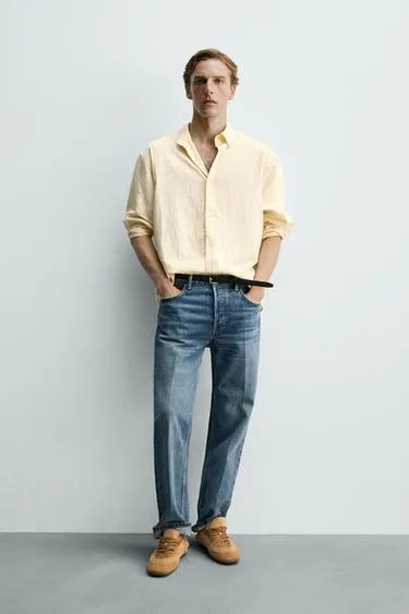 Рубашка свободного кроя в полоску- Заказать в России