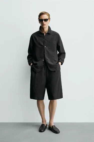 Свободные жаккардовые шорты в полоску