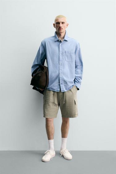 Шорты карго  с эффектом потертости