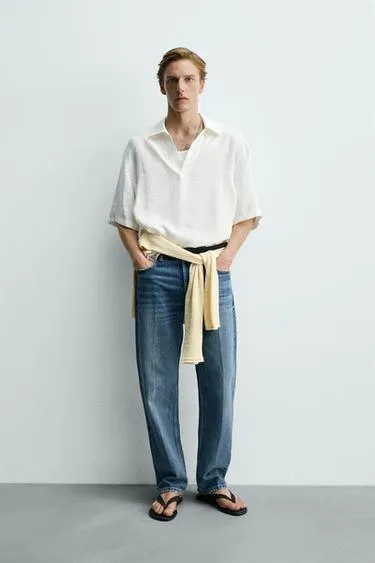 Поло струящегося кроя со строчкой